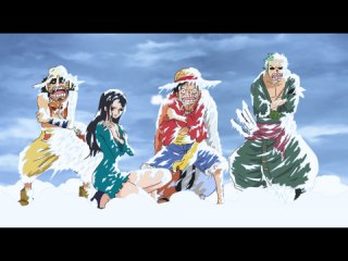 第586話 大ピンチ ルフィ極寒の湖に沈む