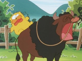 #63 牛にまたがりお馬のケイコ