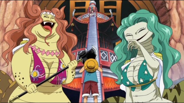 第413話 ルフィ大苦戦! ヘビ姉妹の覇気の力!!