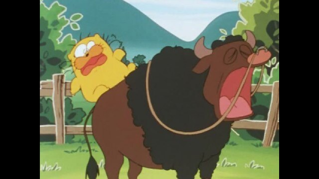 #63 牛にまたがりお馬のケイコ